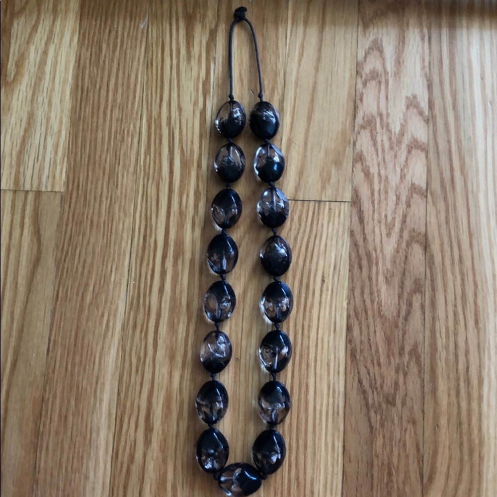 Oversized resin beaded necklace.